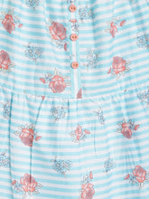 Load image into Gallery viewer, Campana Girls Myra Midi Dress - Pastel Stripes - Blue & Peach