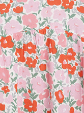 Load image into Gallery viewer, Campana Girls Zoya Flared Dress - Poppy Flower Print - Orange & Pink