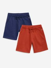 Load image into Gallery viewer, Campana Boys Larry Pack of Two Shorts - Denim Melange & Rust