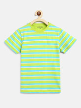 Load image into Gallery viewer, Campana Boys Jordan Pack of 2 Round Neck T-Shirts - Turquoise Stripe + Ice Blue Mel