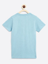 Load image into Gallery viewer, Campana Boys Jordan Pack of 2 Round Neck T-Shirts - Turquoise Stripe + Ice Blue Mel
