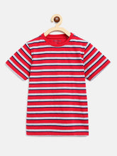 Load image into Gallery viewer, Campana Boys Jordan Pack of 2 Round Neck T-Shirts - Red Stripe + Mint Green Mel