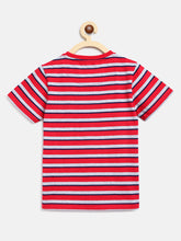 Load image into Gallery viewer, Campana Boys Jordan Pack of 2 Round Neck T-Shirts - Red Stripe + Mint Green Mel