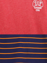 Load image into Gallery viewer, Campana Boys Jordan Pack of 2 Round Neck T-Shirts - Navy Stripe + Coral Red Mel