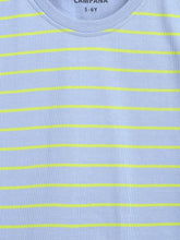 Load image into Gallery viewer, Campana Boys Jordan Pack of 2 Round Neck T-Shirts - Powder Blue Stripe + Lemon Yellow Mel