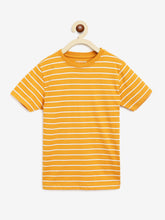 Load image into Gallery viewer, Campana Boys Pack of Two Kobe Striped Cotton T-Shirts - French Blue & Tuscan Yellow