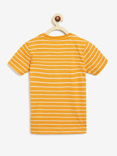 Load image into Gallery viewer, Campana Boys Pack of Two Kobe Striped Cotton T-Shirts - French Blue & Tuscan Yellow