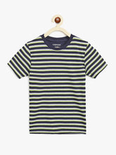 Load image into Gallery viewer, Campana Boys Pack of Two Kobe Striped Cotton T-Shirts - Yellow & Navy Blue
