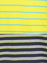 Load image into Gallery viewer, Campana Boys Pack of Two Kobe Striped Cotton T-Shirts - Yellow & Navy Blue