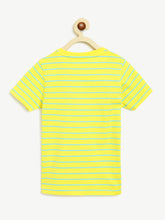 Load image into Gallery viewer, Campana Boys Pack of Two Kobe Striped Cotton T-Shirts - Yellow & Navy Blue