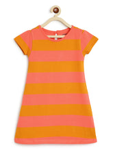 Load image into Gallery viewer, Campana Girls Vera A-Line Dress - Rugby Stripes - Peach & Tuscan Yellow