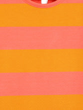 Load image into Gallery viewer, Campana Girls Vera A-Line Dress - Rugby Stripes - Peach & Tuscan Yellow