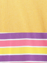Load image into Gallery viewer, Campana Girls Steffi Pack of 2 Round Neck T-Shirts - Purple Multi Stripe + Yellow Mel