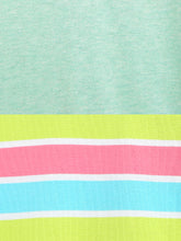 Load image into Gallery viewer, Campana Girls Steffi Pack of 2 Round Neck T-Shirts - Rose Pink Multi Stripe + Mint Green Mel