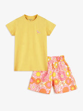 Load image into Gallery viewer, Campana Girls Luna Shorts with Top Clothing Set - Yellow & Pink