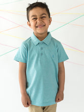 Load image into Gallery viewer, Campana Boys Niko Melange Polo T-Shirt - Ice Blue