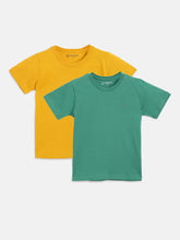 Load image into Gallery viewer, Campana Boys Luis Pack of 2 Short Sleeve Pure Cotton T-Shirts - Yellow & Green