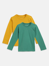 Load image into Gallery viewer, Campana Boys Luciano Pack of 2 Full Sleeves Pure Cotton T-Shirts - Yellow & Green