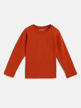 Load image into Gallery viewer, Campana Boys Luciano Pack of 2 Full Sleeves Pure Cotton T-Shirts - Rust Orange & Blue