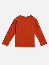 Load image into Gallery viewer, Campana Boys Luciano Pack of 2 Full Sleeves Pure Cotton T-Shirts - Rust Orange & Blue