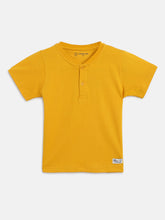 Load image into Gallery viewer, Campana Boys Alan Pack of 2 Pure Cotton Henley T-Shirts - Yellow & Green