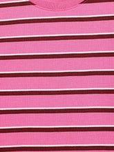 Load image into Gallery viewer, Campana Girls Lily Long Sleeves Striped T-Shirt - Pink & Burgundy