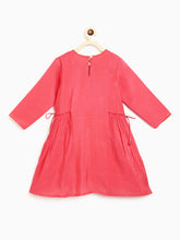 Load image into Gallery viewer, Campana Girls Bhoomi Kurta Pants Set - Embroidered Silk - Pink & Orange