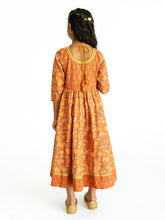 Load image into Gallery viewer, Campana Girls Gul Dress - Floral Print - Brick Orange