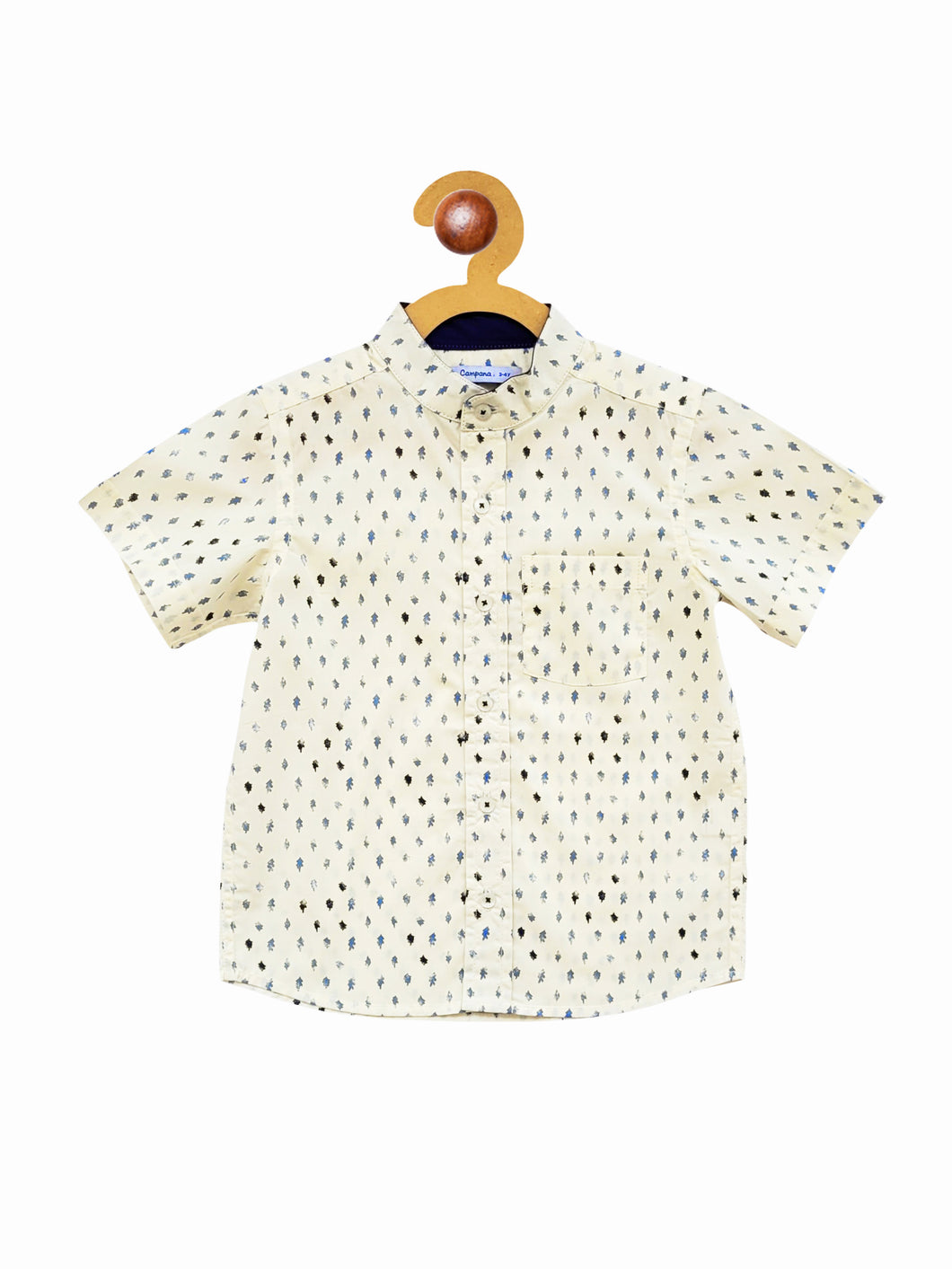 Campana Boys Half Sleeve Shirt - White Printed