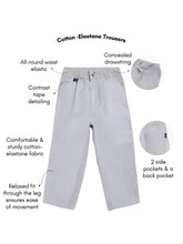Load image into Gallery viewer, Campana Boys Cotton-Lycra Relax Fit Pull-on Pants - Light Grey
