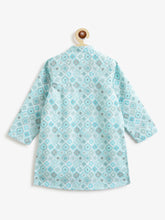Load image into Gallery viewer, Campana Boys Mrinal Button Down Kurta Pyjama Set - Sequin Embroidery - Light Blue &amp; White
