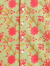 Load image into Gallery viewer, Campana Boys Mrinal Floral Printed Cotton Kurta Pyjama Set - Green &amp; Peach
