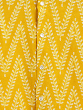 Load image into Gallery viewer, Campana Boys Mrinal Button Down Kurta Pyjama Set - Chevron Print - Yellow &amp; White
