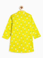 Load image into Gallery viewer, Campana Boys Mrinal Pure Cotton Floral Print Print Kurta Pyjama Set - Lime Green
