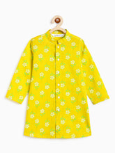 Load image into Gallery viewer, Campana Boys Mrinal Pure Cotton Floral Print Print Kurta Pyjama Set - Lime Green
