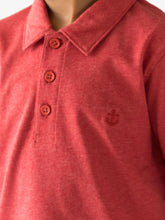 Load image into Gallery viewer, Campana Boys Niko Melange Pure Cotton Polo T-Shirt - Coral Red
