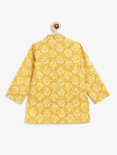 Load image into Gallery viewer, Campana Boys Mehul Dhoti Kurta Set - Block Print - Yellow
