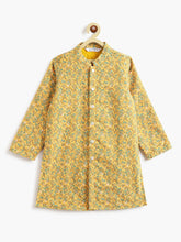 Load image into Gallery viewer, Campana Boys Sherwani Set - Paisley Floral Embroidery - Yellow &amp; Teal
