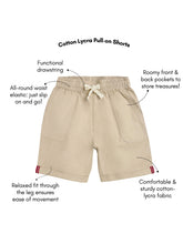 Load image into Gallery viewer, Campana Boys Woven Cotton Elastane Pull On Shorts - Brown
