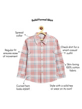 Load image into Gallery viewer, Campana Boys Wilson 100% Cotton Checked Shirt - Dusty Pink &amp; White
