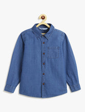 Load image into Gallery viewer, Campana Boys Pure Cotton Full Sleeves Denim Shirt - Blue
