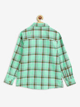 Load image into Gallery viewer, Campana Boys Pure Cotton Full Sleeves Checked Shirt - Mint Green
