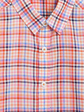 Load image into Gallery viewer, Campana Boys Pure Cotton Full Sleeves Checked Shirt - White, Orange &amp; Blue
