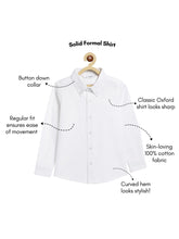 Load image into Gallery viewer, Campana Boys Solid Full Sleeves Pure Cotton Oxford Shirt - White
