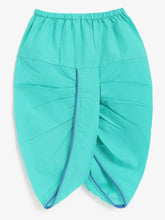 Load image into Gallery viewer, Campana Boys Bansi Dhoti Kurta Set - Flower Block Print - White &amp; Sea Green
