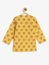 Load image into Gallery viewer, Campana Boys Bansi Dhoti Kurta Set - Floral Jaal Print - Yellow &amp; Red
