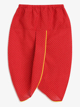 Load image into Gallery viewer, Campana Boys Bansi Dhoti Kurta Set - Floral Jaal Print - Yellow &amp; Red

