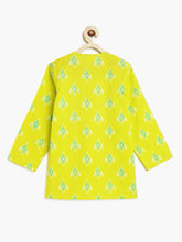 Load image into Gallery viewer, Campana Boys Bansi Dhoti Kurta Set - Diamond Print - Lime Green &amp; Blue
