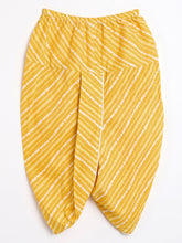 Load image into Gallery viewer, Campana Boys Mehul Dhoti Kurta Set - Geometric Print - Off White &amp; Yellow
