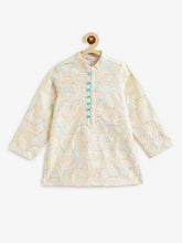 Load image into Gallery viewer, Campana Boys Mehul Dhoti Kurta Set - Geometric Embroidery - White &amp; Multicolour
